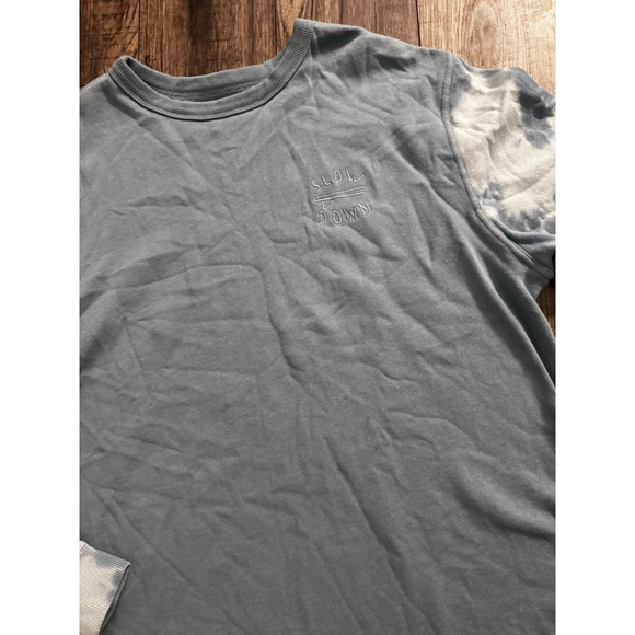 IPD Pale Blue Slow Down Tie Dye Colorblock Crewneck, No Longer Sold, I paid $50 - Picture 2 of 6